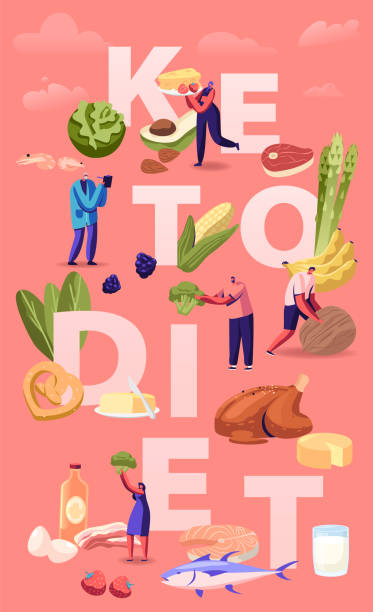 Illustrated concept of the Keto Diet featuring low-carb, high-fat foods essential for pro athletes to enhance performance and recovery.