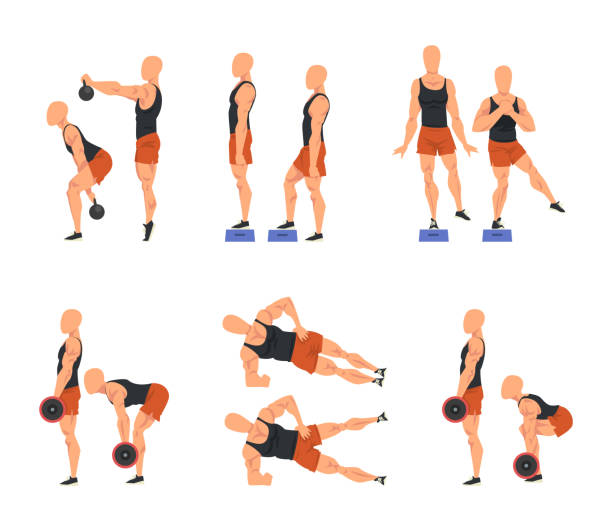 Illustration of various unilateral exercises demonstrating balance, strength, and coordination, emphasizing the benefits of unilateral exercise in training.